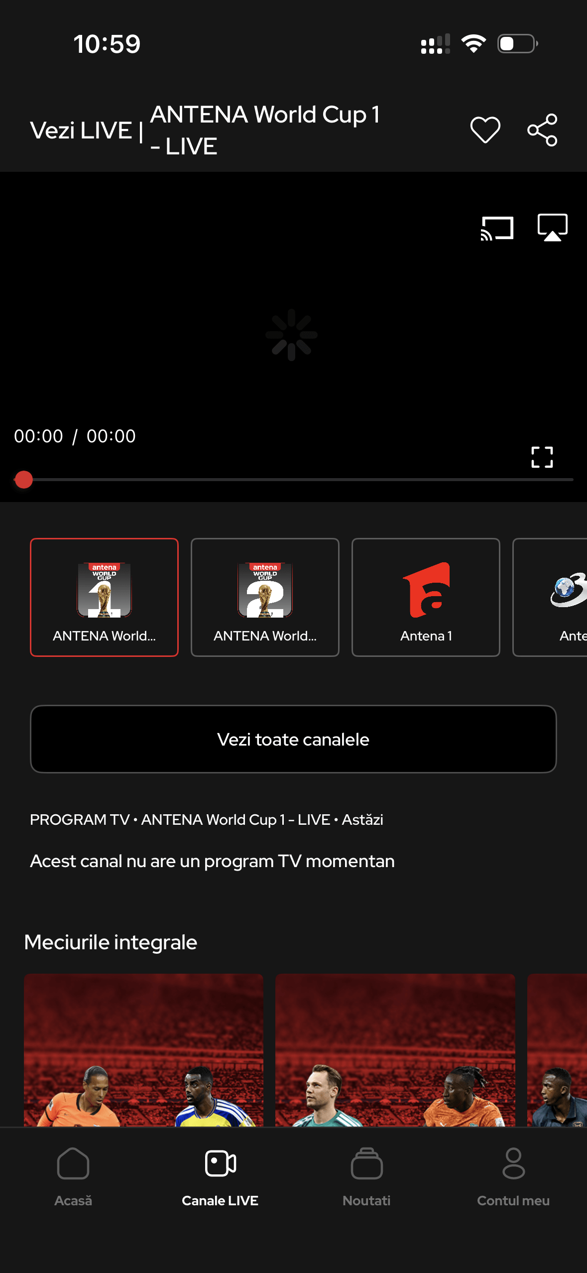 Secțiunea de sport AntenaPLAY pe telefon cu IP din România: Campionatul Mondial se deschide
